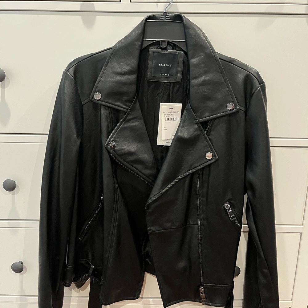 Elodie Black Leather Motorcycle Jacket